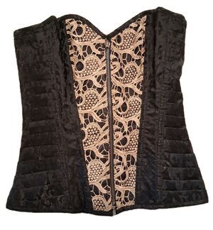 Corset Gothic Renaissance Steampunk Front Zip Up Adjustable Spirit Size L